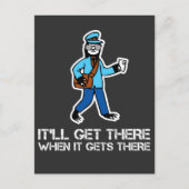 Lazy Sloth Funny Rural Mailman Mail Carrier Postkarte (Vorderseite)