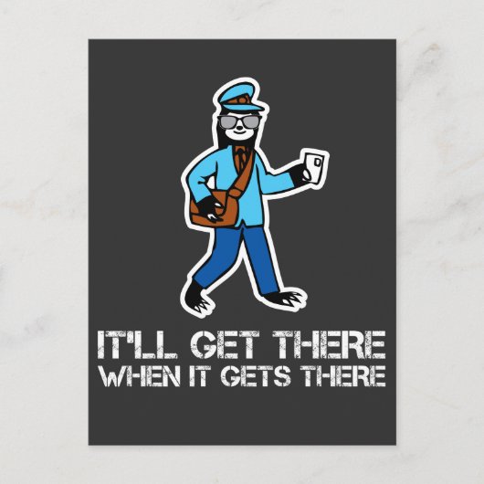 Lazy Sloth Funny Rural Mailman Mail Carrier Postkarte (Vorderseite)