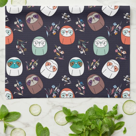 Lazy Sloth Geschirrtuch (Gefaltet)