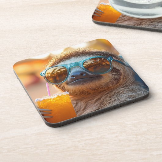 Lazy Sloth Getränkeuntersetzer (Linke Seite)