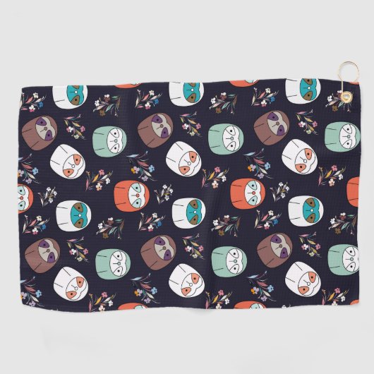 Lazy Sloth Golfhandtuch (Horizontal)