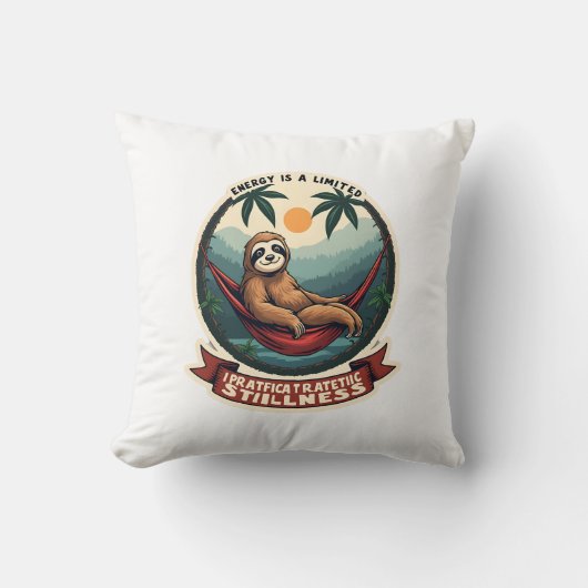 Lazy Sloth Humor Shirt Selective Effort Vintage Kissen (Vorderseite)