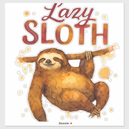 Lazy Sloth in Alcohol Ink Classic T-Shirt Aufkleber (Blatt)
