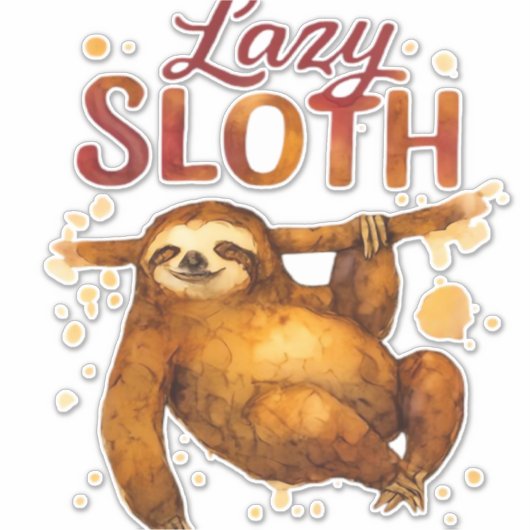 Lazy Sloth in Alcohol Ink Classic T-Shirt Aufkleber (Vorderseite)