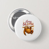 Lazy Sloth in Alcohol Ink Classic T - Shirt Button (Vorne & Hinten)