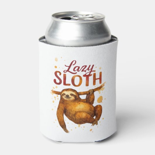 Lazy Sloth in Alcohol Ink Classic T - Shirt Dosenkühler (Kanne Vorderseite)