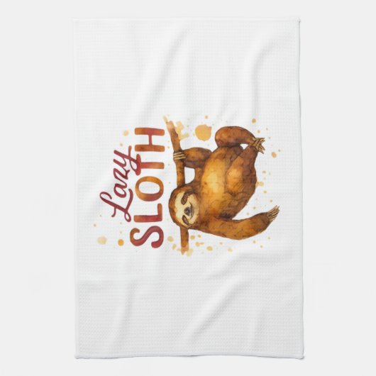 Lazy Sloth in Alcohol Ink Classic T-Shirt Geschirrtuch (Vertikal)