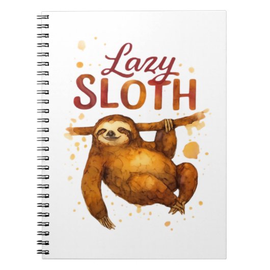 Lazy Sloth in Alcohol Ink Classic T-Shirt Notizblock (Vorderseite)