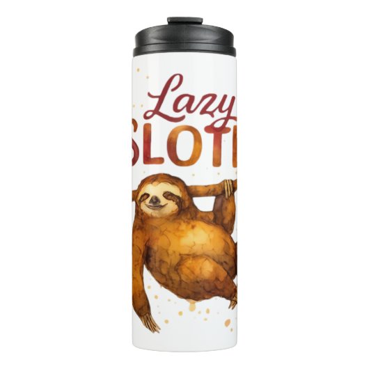 Lazy Sloth in Alcohol Ink Classic T-Shirt Thermosbecher (Vorderseite)