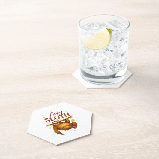 Lazy Sloth in Alcohol Ink Classic T - Shirt Untersetzer (Vor Ort)