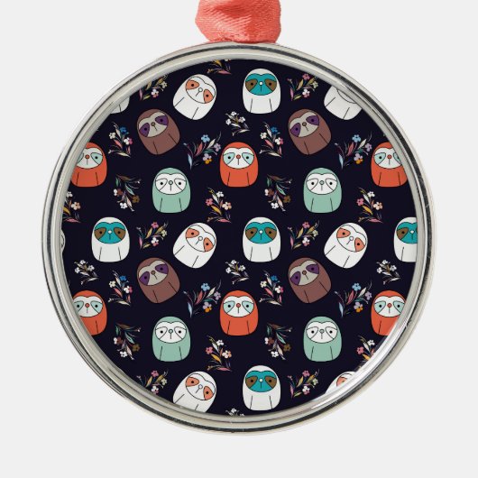 Lazy Sloth Ornament Aus Metall (Vorne)