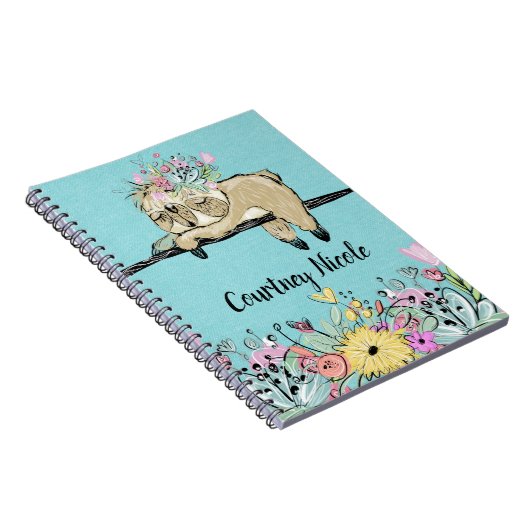 Lazy Sloth Personalisiert Notebook & Journal Notizblock (Rechte Seite)