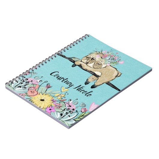 Lazy Sloth Personalisiert Notebook & Journal Notizblock (Linke Seite)