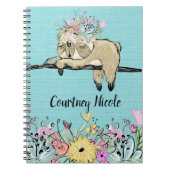 Lazy Sloth Personalisiert Notebook & Journal Notizblock (Vorderseite)