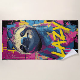 Lazy Sloth Pop Art with Sunglasses Urban Style Strandtuch