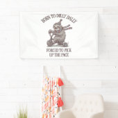 Lazy Sloth Retro Bike Cartoon Banner (Insitu)