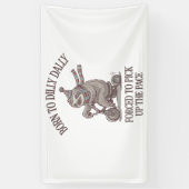 Lazy Sloth Retro Bike Cartoon Banner (Vertikal)