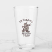 Lazy Sloth Retro Bike Cartoon Glas (Vorderseite)