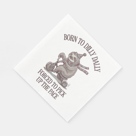 Lazy Sloth Retro Bike Cartoon Serviette (Ecke)