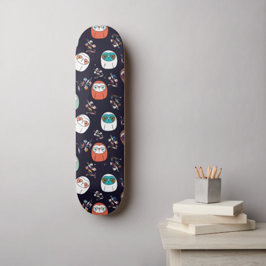 Lazy Sloth Skateboard (Wandkunst)