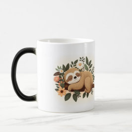 Lazy sloth sleeping on a branch cartoon            verwandlungstasse