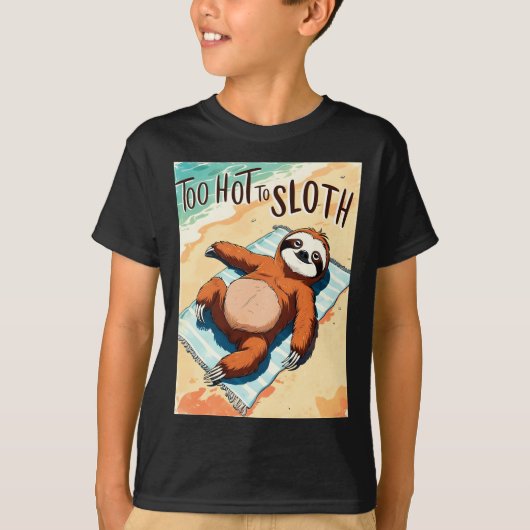 Lazy Sloth Summer Vintage Beach T-Shirt (Vorderseite)