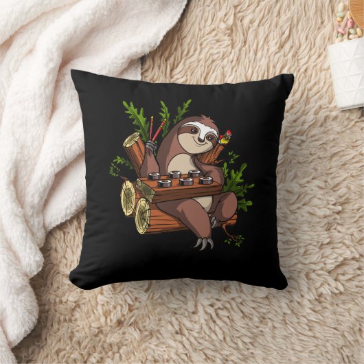 Lazy Sloth Sushi Lover Animal Kissen (Decke)