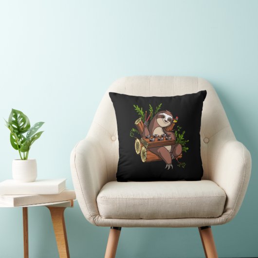 Lazy Sloth Sushi Lover Animal Kissen (Stuhl )