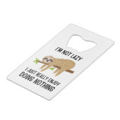 Lazy Sloth tut nichts Geldbeutel Flaschenöffner (Vorderseite Schrägansicht)