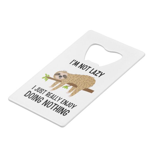 Lazy Sloth tut nichts Geldbeutel Flaschenöffner (Vorderseite Schrägansicht)