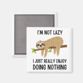 Lazy Sloth tut nichts Magnet (Vorderseite/Rückseite)