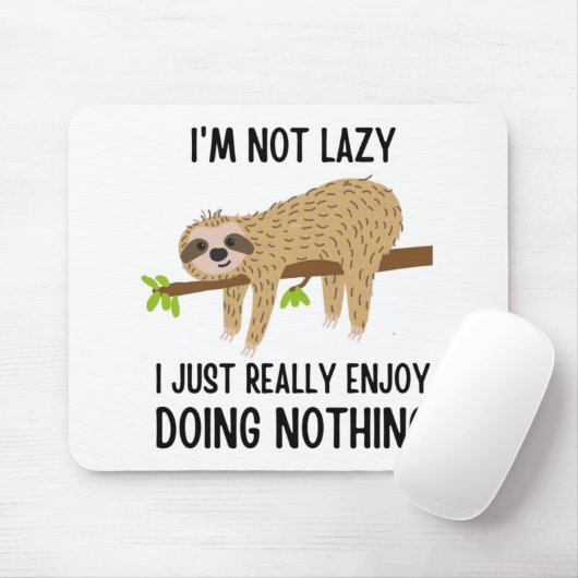 Lazy Sloth tut nichts Mousepad (Mit Mouse)