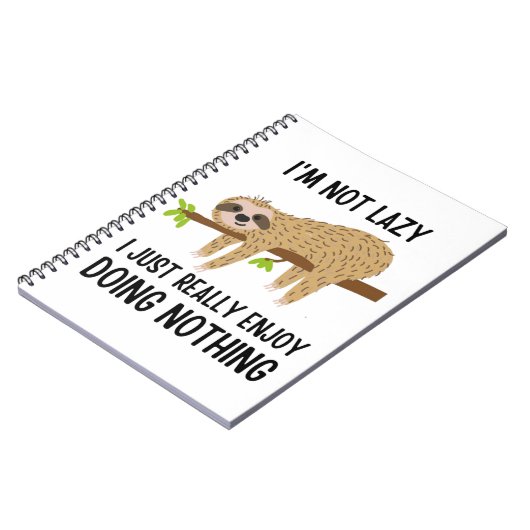 Lazy Sloth tut nichts Notizblock (Linke Seite)
