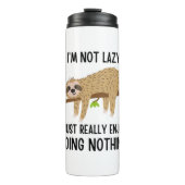 Lazy Sloth tut nichts Thermosbecher (Vorderseite)