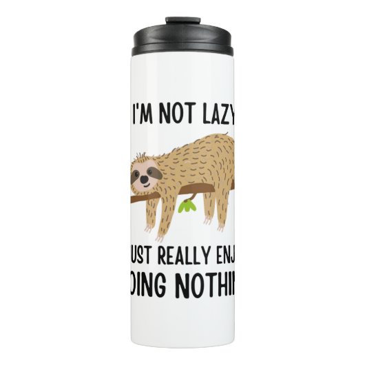 Lazy Sloth tut nichts Thermosbecher (Vorderseite)