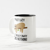 Lazy Sloth tut nichts Zweifarbige Tasse (Vorderseite Links)