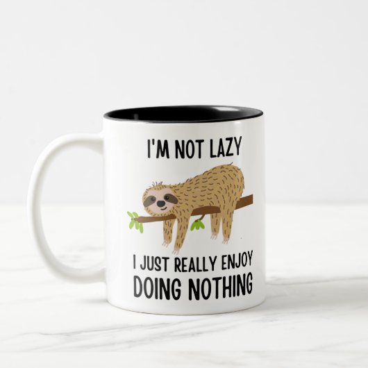 Lazy Sloth tut nichts Zweifarbige Tasse (Links)