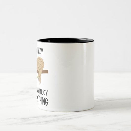 Lazy Sloth tut nichts Zweifarbige Tasse (Mittel)