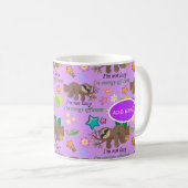 Lazy Sloth Violet Orchid Purple Flowers | Herz Kaffeetasse (VorderseiteRechts)