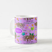Lazy Sloth Violet Orchid Purple Flowers | Herz Kaffeetasse (Vorderseite Links)