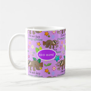 Lazy Sloth Violet Orchid Purple Flowers Herz Kaffeetasse