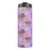 Lazy Sloth Violet Orchid Purple Flowers | Herz Thermosbecher (Vorderseite)