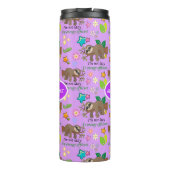 Lazy Sloth Violet Orchid Purple Flowers | Herz Thermosbecher (Rückseite)