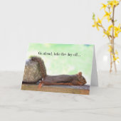 Lazy Squirrel Karte (Gelbe Blume)