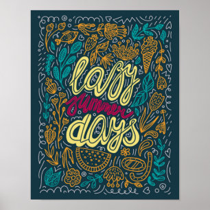 Lazy Summer Days Retro Poster