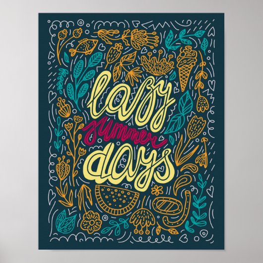 Lazy Summer Days Retro Poster (Vorne)