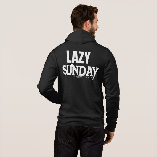 Lazy Sunday Basic Zip up B&W mit Backhoodie Hoodie (Schwarz voll)