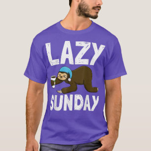 Lazy Sunday Funny Sleepy Head Sloth Liebe Piz T-Shirt