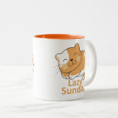 "Lazy Sunday, Happy Heart Zweifarbige Tasse (VorderseiteRechts)