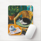 Lazy Sunday Morning | Gemütliches Cat & Coffee-Gem Mousepad (Mit Mouse)